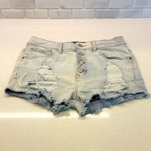 Express Jean Shorts Shortie High Rise Button Front Size 6